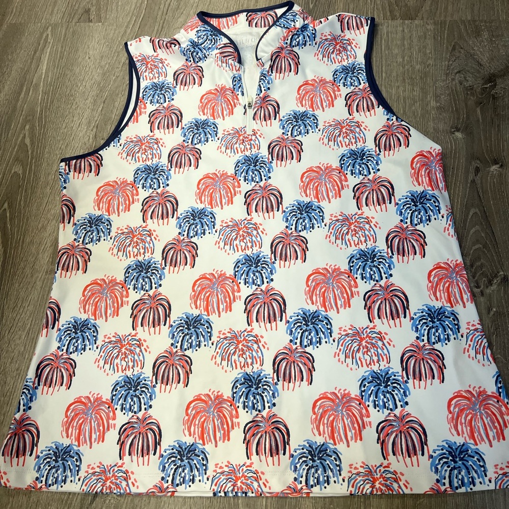 Smith & Quinn Sleeveless Golf Blouse Tank Top XXL Shirt 1/4 Zip Polo